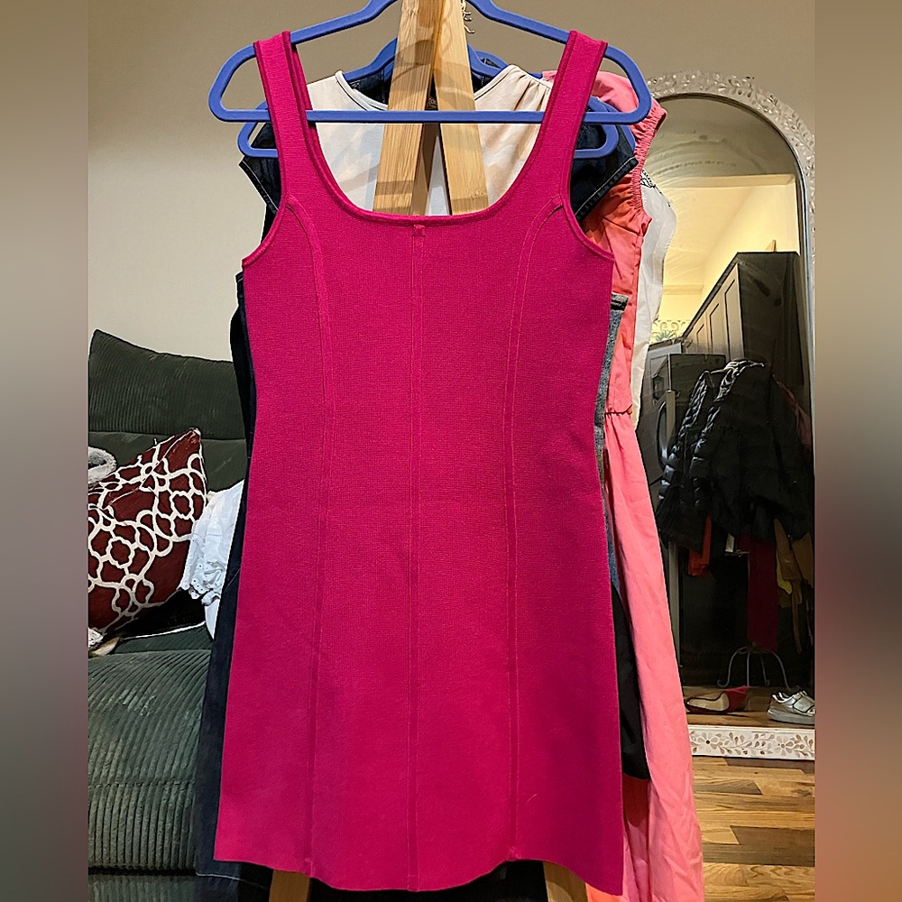 Aritzia Fuschia Knit Bustier Dress - NWOT, size M (upto size 6) - Picture 9 of 11